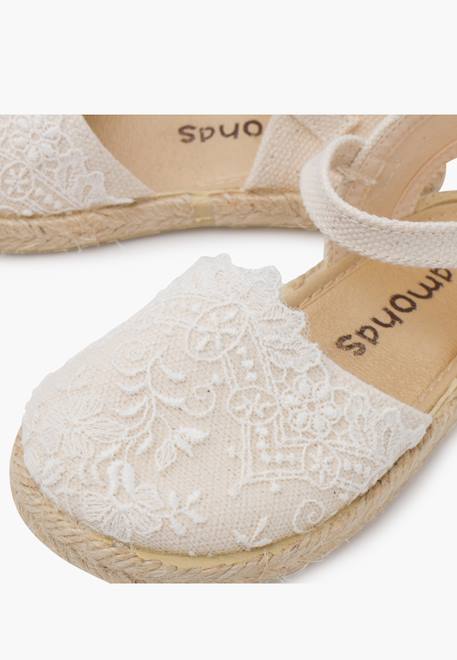 Espadrilles fille broderie cérémonie Écru 6 - vertbaudet enfant 