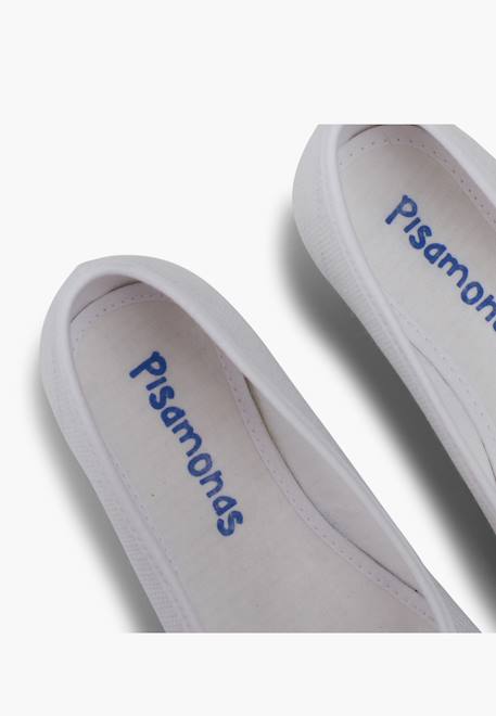 Ballerines de cérémonie en lin pour fille Blanc+Bleu marine+Écru 6 - vertbaudet enfant 