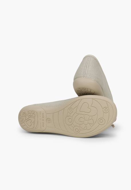 Ballerines de cérémonie en lin pour fille Blanc+Bleu marine+Écru 15 - vertbaudet enfant 
