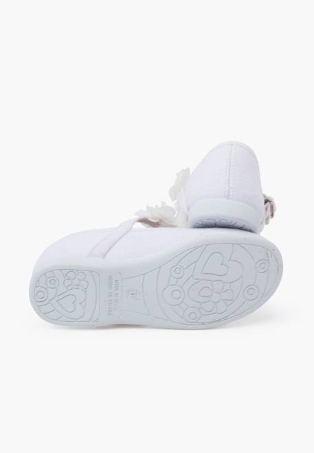 Chaussures babies cérémonie brazalet à fleurs Beige+Blanc 9 - vertbaudet enfant 
