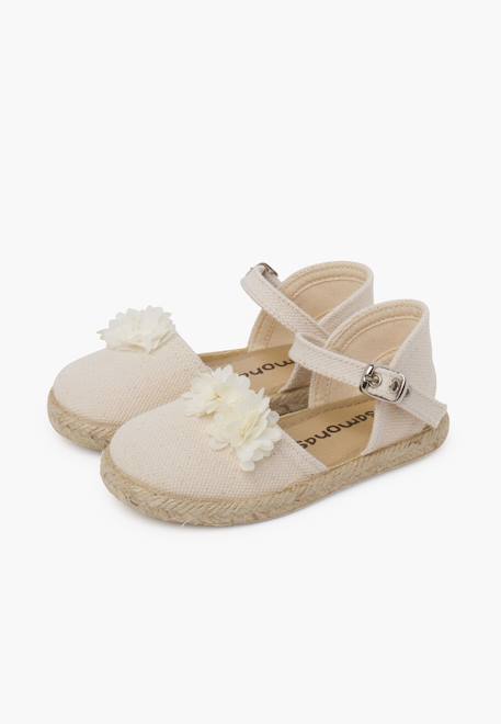 Espadrilles cérémonie fleurs organza Blanc+Écru 10 - vertbaudet enfant 