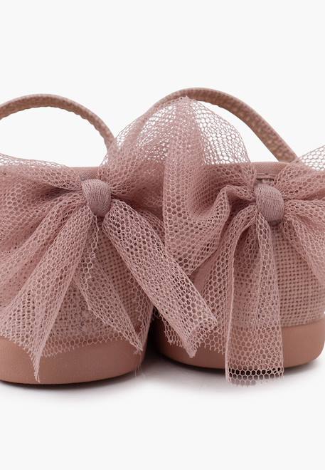 Chaussures babies cérémonie nœud de tulle Beige+Blanc+Menthe+Rose claire 24 - vertbaudet enfant 