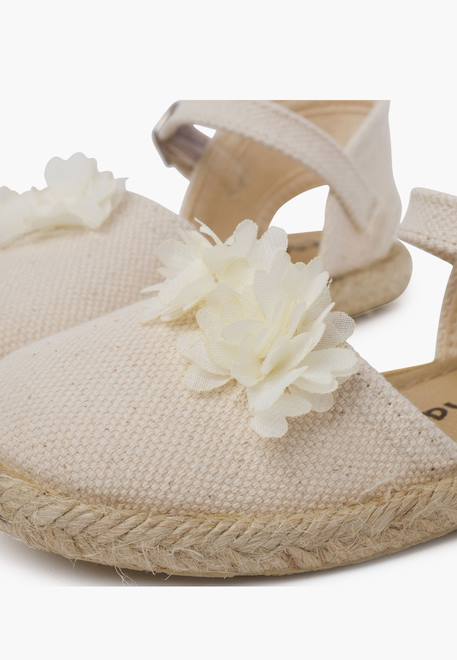Espadrilles cérémonie fleurs organza Blanc+Écru 12 - vertbaudet enfant 