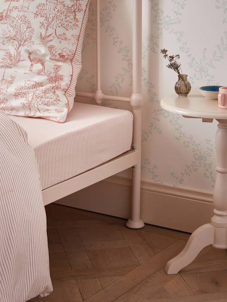 Drap-housse rayé 'esprit petit jouy' Rayure bico bleu+Rayure bico rose 6 - vertbaudet enfant 