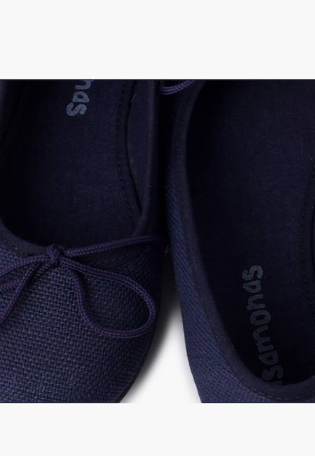 Ballerines de cérémonie en lin pour fille Blanc+Bleu marine+Écru 12 - vertbaudet enfant 