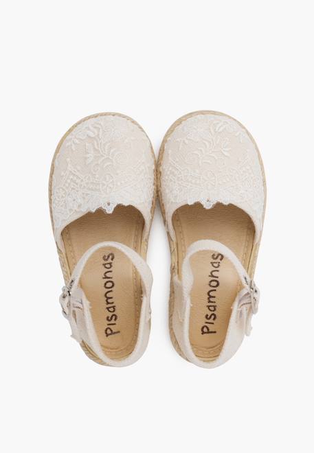 Espadrilles fille broderie cérémonie Écru 5 - vertbaudet enfant 