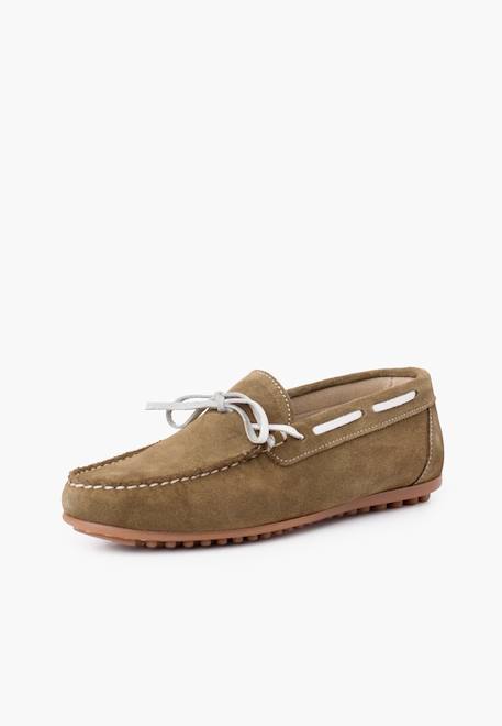 Mocassins de cérémonie en suède avec nœud pour garçon Vert 2 - vertbaudet enfant 