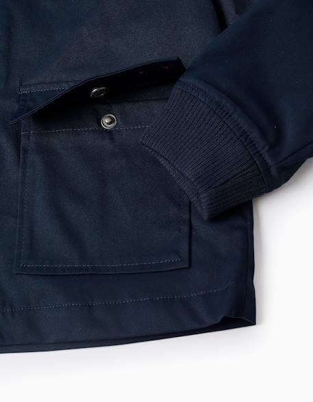 Veste avec doublure et capuche amovible Beige clair+Bleu 12 - vertbaudet enfant 