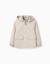 Veste avec doublure et capuche amovible Beige clair+Bleu 1 - vertbaudet enfant 