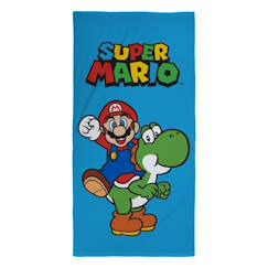 Linge de maison et décoration-Linge de bain-Serviette de bain et de plage imprimée 100% coton, super mario yoshi