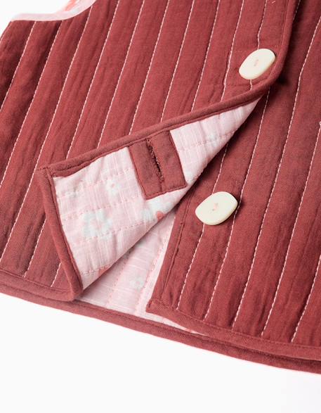 Gilet réversible matelassé à motif floral Marrón 5 - vertbaudet enfant 