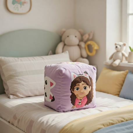 Coussin cube gabby polyester Violet 2 - vertbaudet enfant 