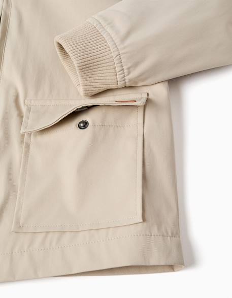 Veste avec doublure et capuche amovible Beige clair+Bleu 6 - vertbaudet enfant 