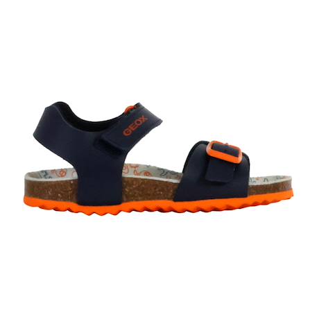 Sandales en cuir  à scratch Gris foncé+Kaki+Marine+Marine rouge+Navy orange sombre 24 - vertbaudet enfant 