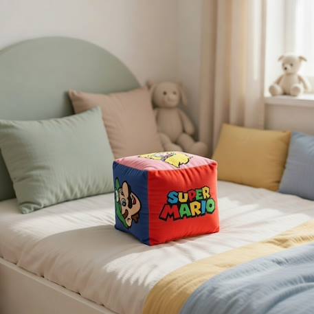 Coussin cube mario polyester Rouge 2 - vertbaudet enfant 