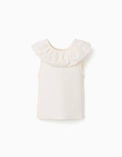 Top sans manches en coton avec col brodé  - vertbaudet enfant