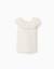 Top sans manches en coton avec col brodé Blanc+Bleu foncé 1 - vertbaudet enfant 