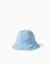 Bob en jean réversible avec imprimé floral Bleu clair 2 - vertbaudet enfant 
