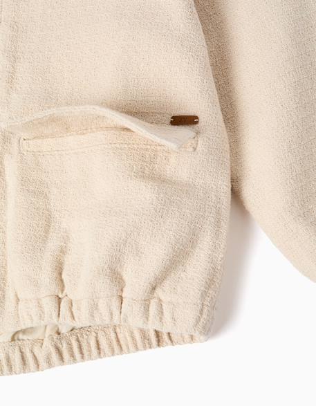 Blouson aviateur en coton avec poches à rabat Blanc 4 - vertbaudet enfant 