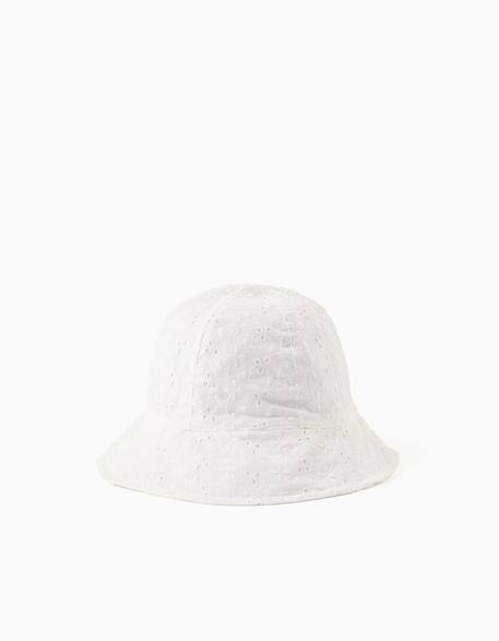 Bob en coton avec broderie anglaise Beige clair 1 - vertbaudet enfant 