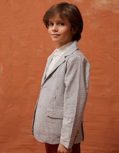 Veste en coton à rayures et poches à rabat  - vertbaudet enfant