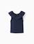 Top sans manches en coton avec col brodé Blanc+Bleu foncé 4 - vertbaudet enfant 