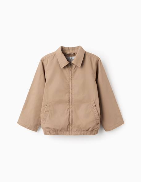 Blouson en sergé de coton avec poches Beige foncé 2 - vertbaudet enfant 