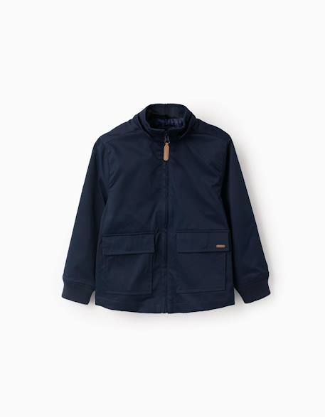 Veste avec doublure et capuche amovible Beige clair+Bleu 8 - vertbaudet enfant 