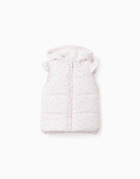 Bébé-Doudoune sans manches à capuche et motif