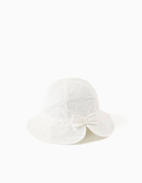 Bob en coton avec broderie anglaise Beige clair 2 - vertbaudet enfant 