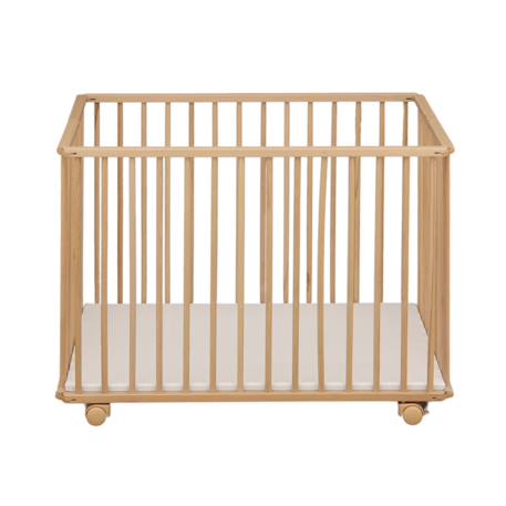 Parc bébé pliant 75x100cm avec roulettes et fond réglable - petit mobilier Blanc+Marron 8 - vertbaudet enfant 