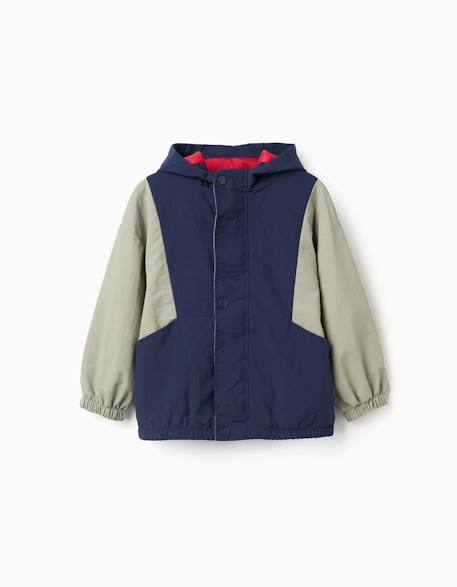 Parka à capuche et extrémités élastiques Bleu foncé 1 - vertbaudet enfant 