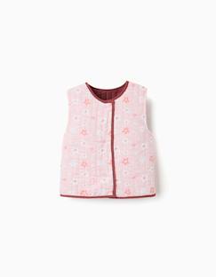 Gilet réversible matelassé à motif floral  - vertbaudet enfant