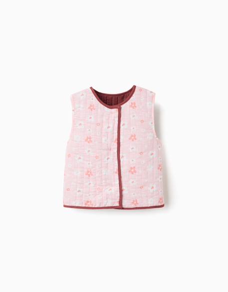 Gilet réversible matelassé à motif floral Marrón 1 - vertbaudet enfant 