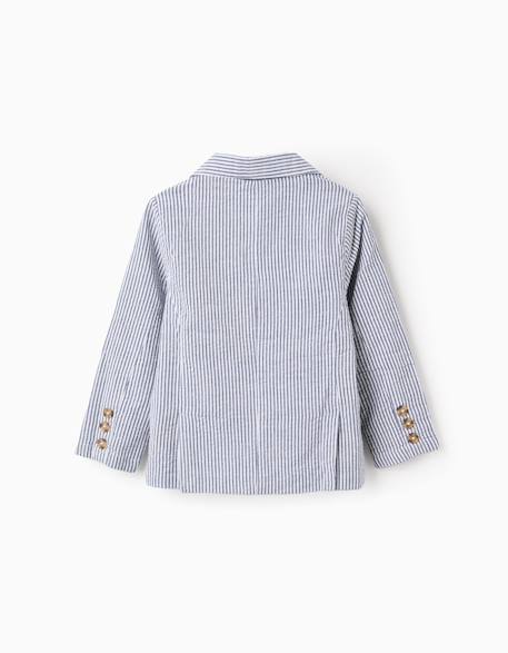 Veste en coton à rayures et poches à rabat Bleu foncé 3 - vertbaudet enfant 