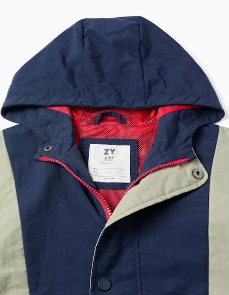 Parka à capuche et extrémités élastiques Bleu foncé 3 - vertbaudet enfant 