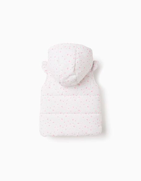 Doudoune sans manches à capuche et motif Beige clair 2 - vertbaudet enfant 