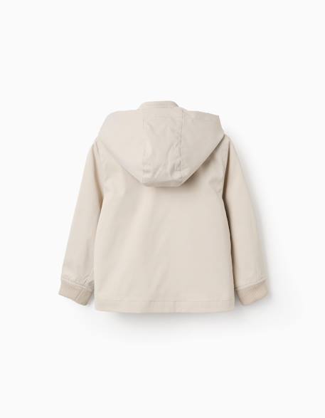 Veste avec doublure et capuche amovible Beige clair+Bleu 3 - vertbaudet enfant 