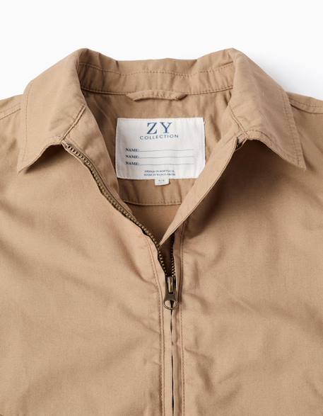Blouson en sergé de coton avec poches Beige foncé 4 - vertbaudet enfant 