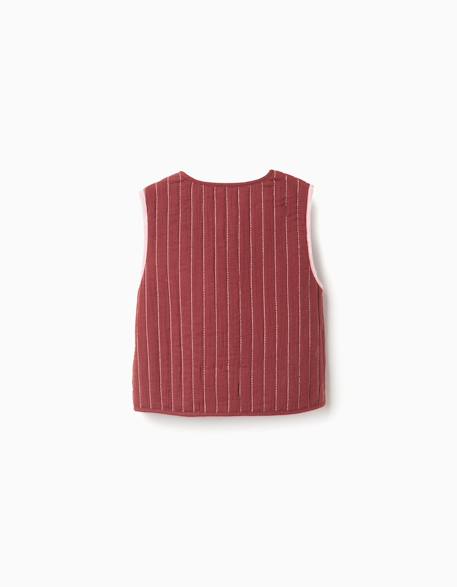 Gilet réversible matelassé à motif floral Marrón 3 - vertbaudet enfant 