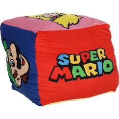 Linge de maison et décoration-Décoration-Matelas de sol, coussin-Coussin cube mario polyester