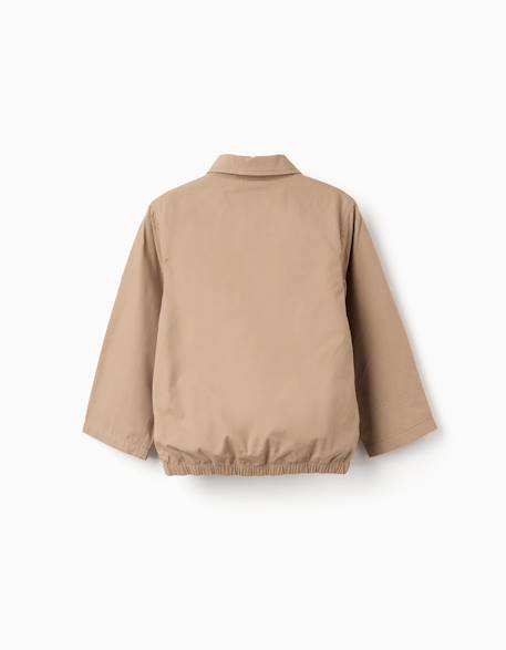 Blouson en sergé de coton avec poches Beige foncé 3 - vertbaudet enfant 
