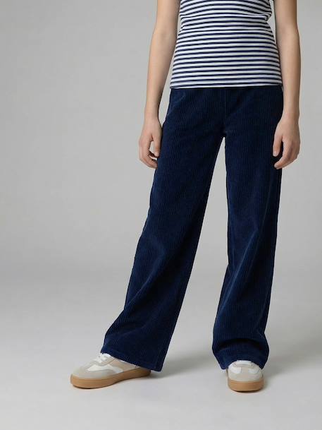Fille-Pantalon large velours