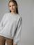 Sweat essentiel fille Jonen gris chiné 2 - vertbaudet enfant 