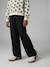 Pantalon large fille maille anthracite 1 - vertbaudet enfant 