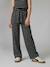 Pantalon large en maille fantaisie fille noir+rayé noir 1 - vertbaudet enfant 