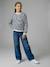 Pantalon large fille denim bleu moyen+denim gris 1 - vertbaudet enfant 