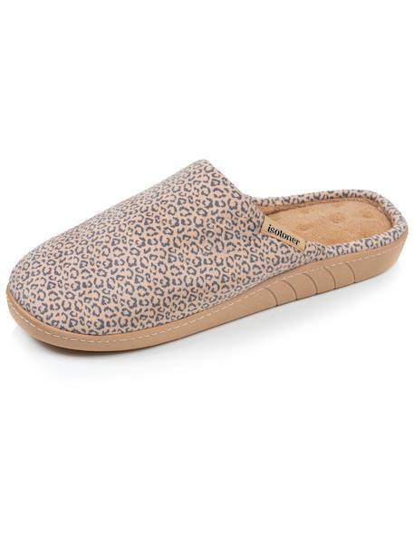 Chaussons mules velours semelle ergonomique, mousse à mémoire forme Léopard beige+Noir+Pois gris 6 - vertbaudet enfant 