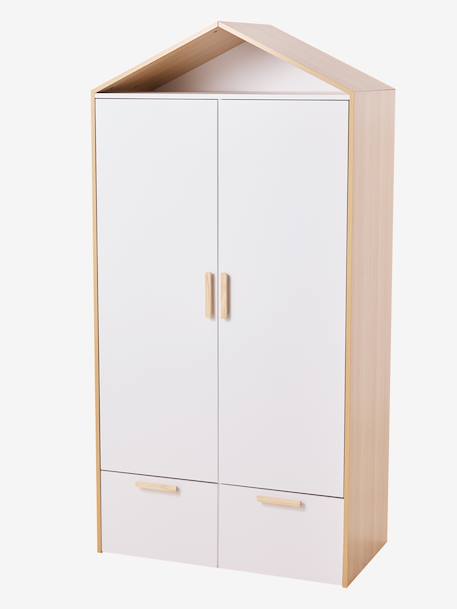 Armoire cabane en bois enfant blanc 1 - vertbaudet enfant 