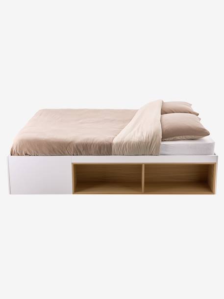 Lit double avec rangement ASPEN 140x190cm blanc 4 - vertbaudet enfant 